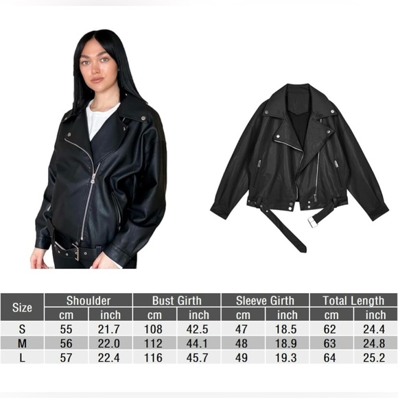 Women Faux Leather Jacket - Picture 5 of 5